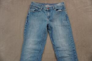 Mott & Bow Boyfriend Jeans Womens 28x32 Blue Light Wash Mid Rise Stretch Denim